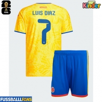 Kolumbien Luis Diaz #7 Heimtrikotsatz Kinder WM 2026 Kurzarm (+ Kurze Hosen)